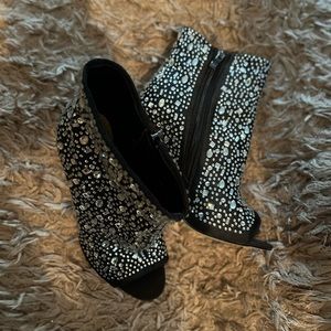 NWOT Black and bling booties beautiful never worn.